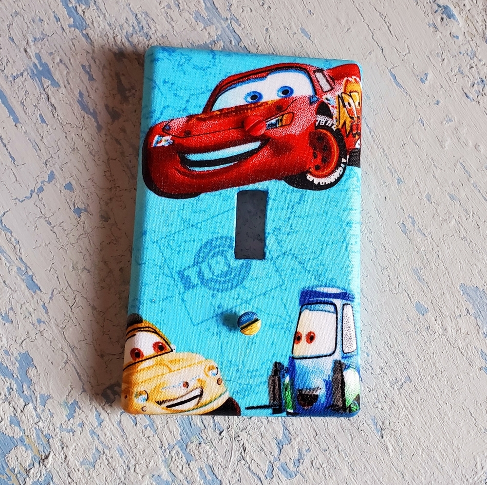 ♡Disney Cars♡ Decoupage in Switch Plate Cover